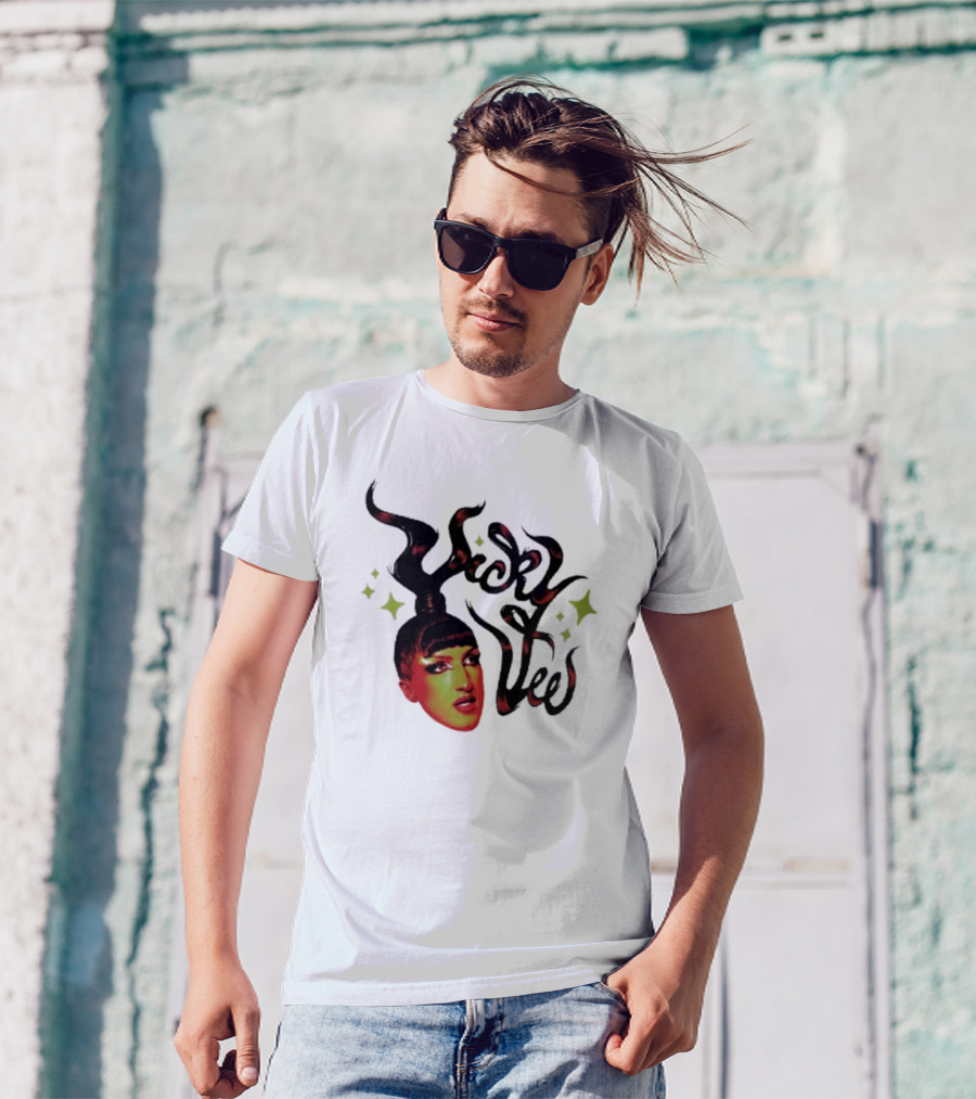 Vicky Vee Stylized Hair And Glittery Accents T-Shirt