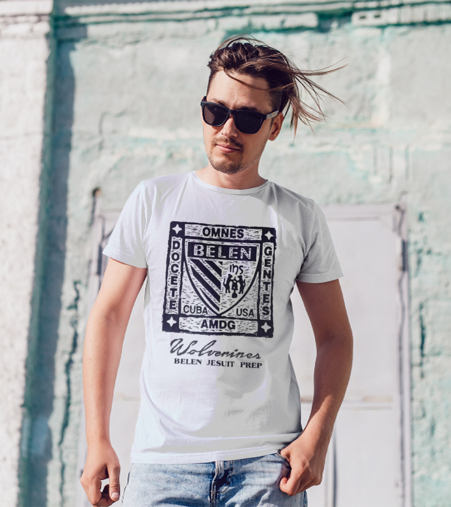 Omnes Docete Gentes Belen Wolverines Cuba USA AMDG T-Shirt