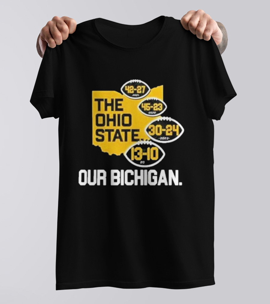 The Ohio State Our Bichigan 42-27 45-23 30-24 13-10 T-Shirt