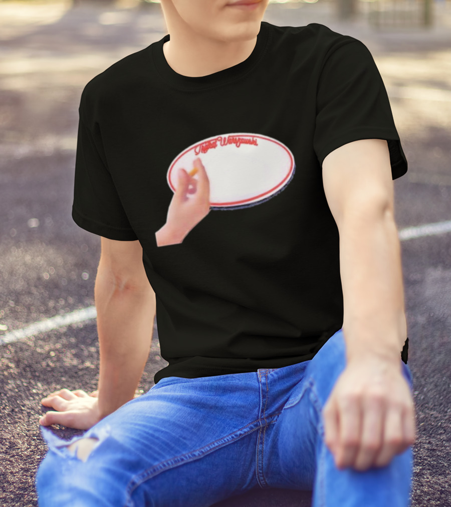 Trójkąt Warszawski White Plate With Hand And Cigarette T-Shirt
