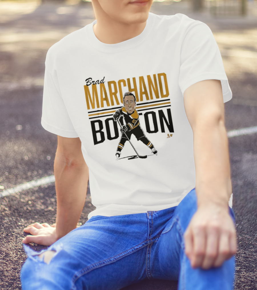 Brad Marchand Boston Center Ice Caricature T-Shirt