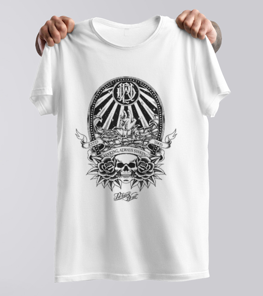 Parkway Drive Sinking Always Sinking Skull Roses ESTD 2003 T-Shirt
