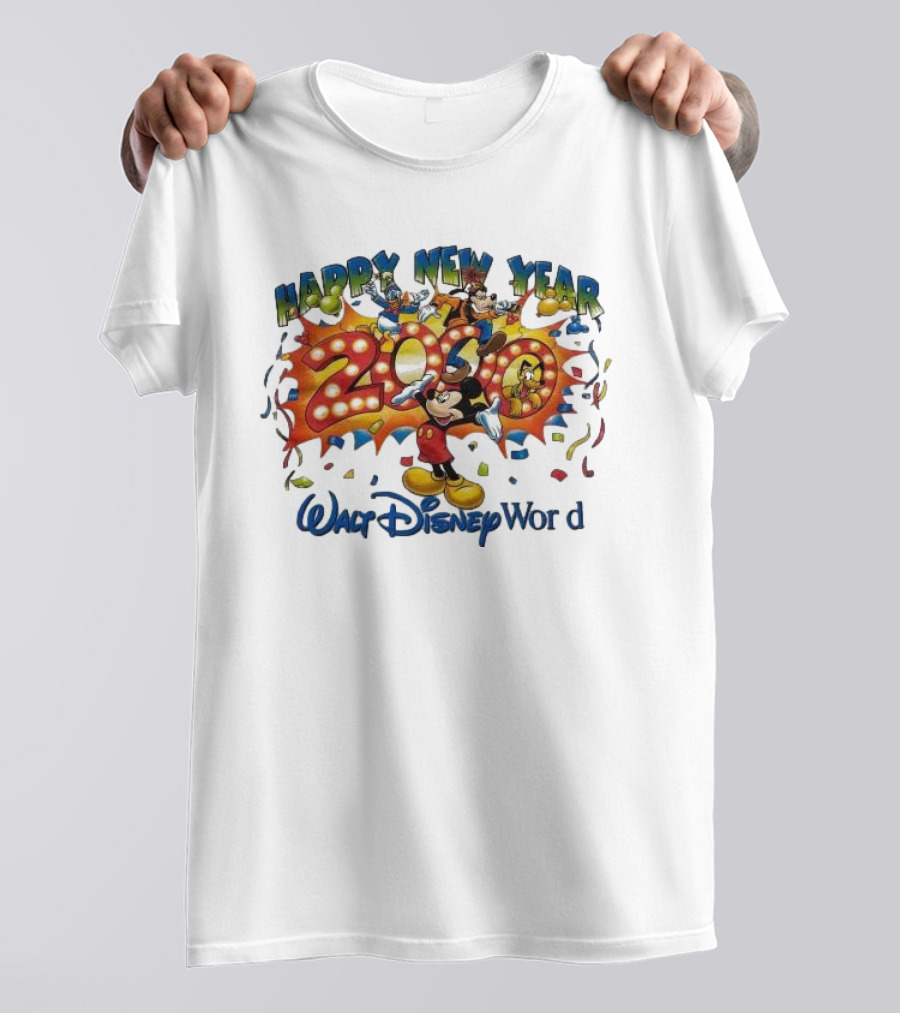 Walt Disney World Happy New Year 2000 Mickey And Friends T-Shirt