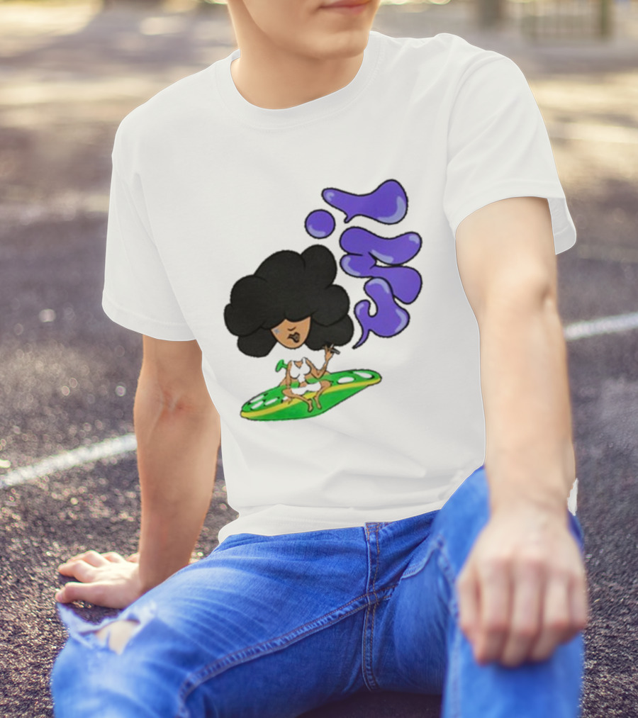 Whoisumi Umi Ufo Smoking Afro Character T-Shirt