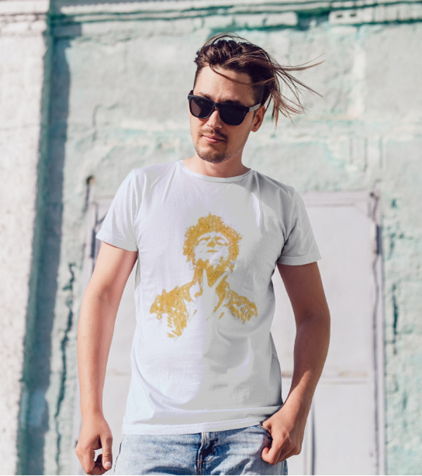 Anthony Green California Fire Relief Fund Charity Portrait Yellow Sketch T-Shirt