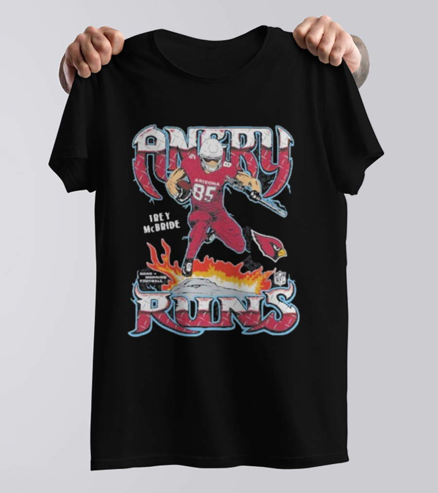 Arizona Cardinals Angry Runs Trey McBride NFL T-Shirt