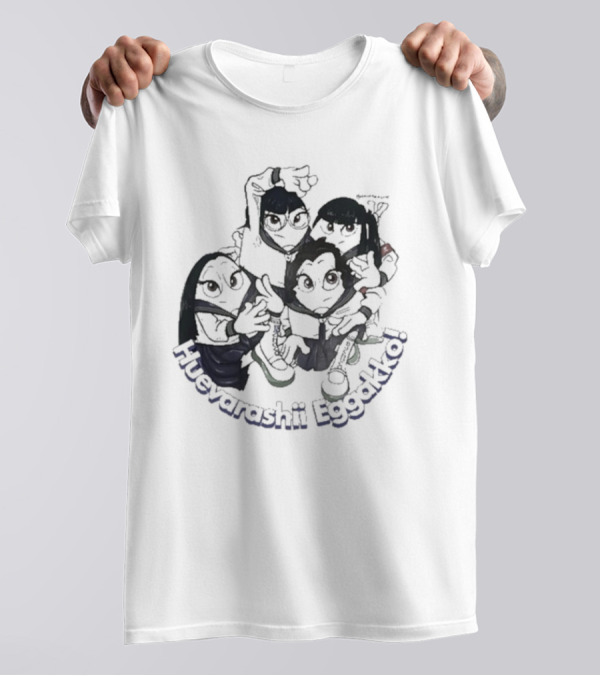 Huevarashii Eggakko Funny Cartoon Characters T-Shirt