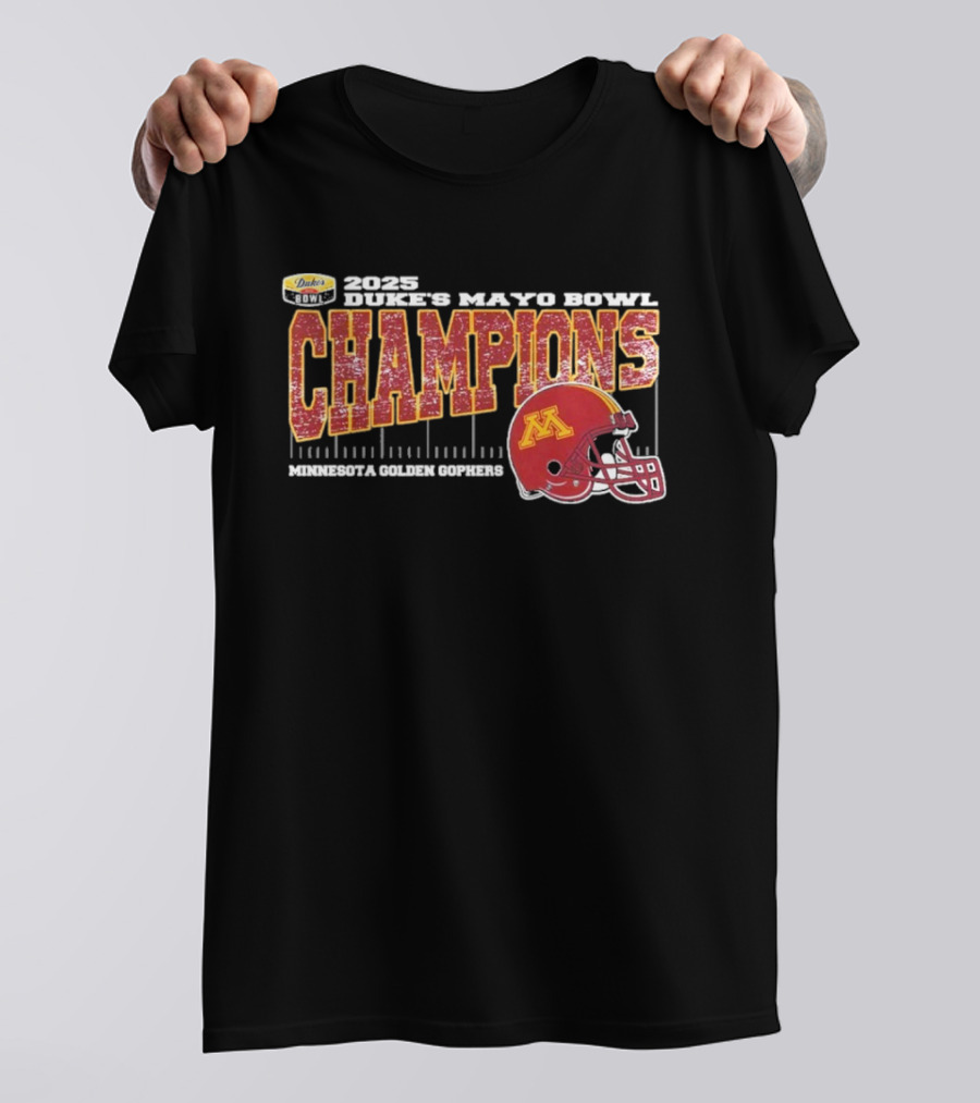 Minnesota Golden Gophers 2025 Duke’s Mayo Bowl Champions Vintage Style Helmet College Football Game T-Shirt