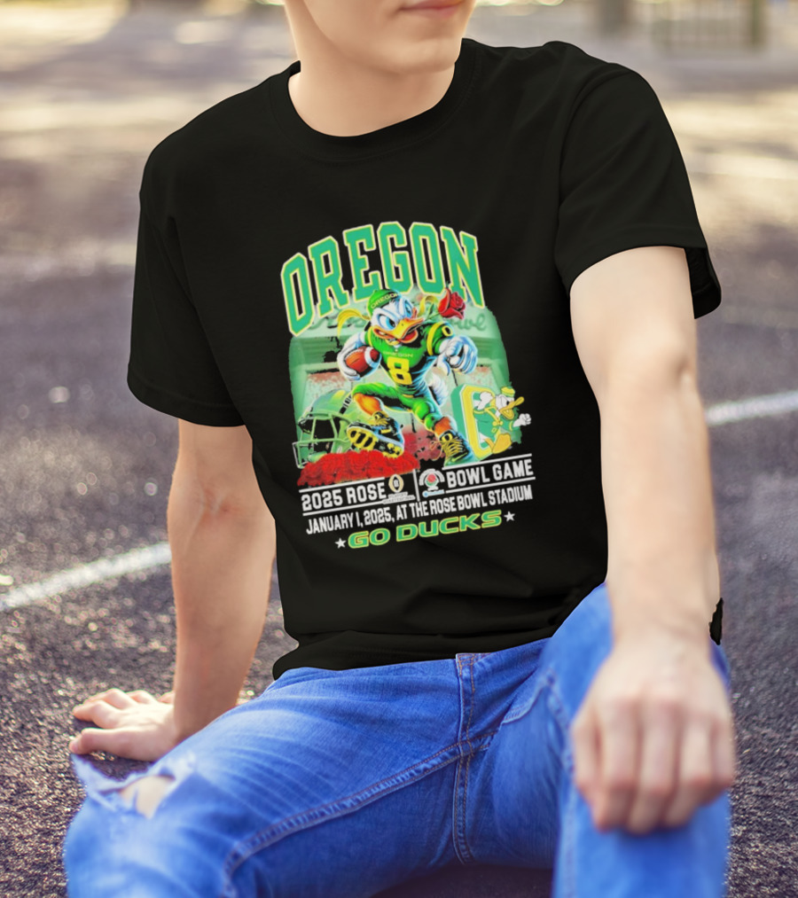 Oregon Ducks 2025 Rose Bowl Game January 1 At Rose Bowl Stadium Go Ducks T-Shirt