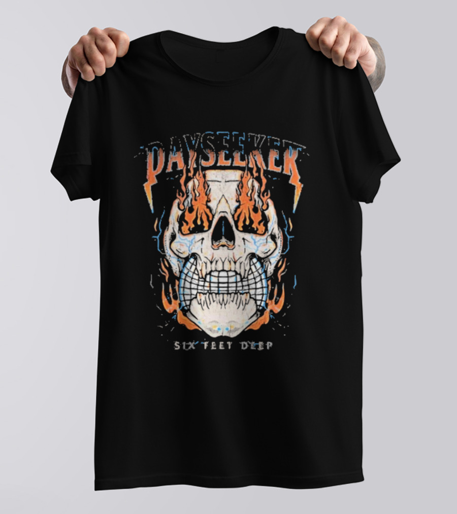 Dayseeker Six Feet Deep Flaming Skull T-Shirt