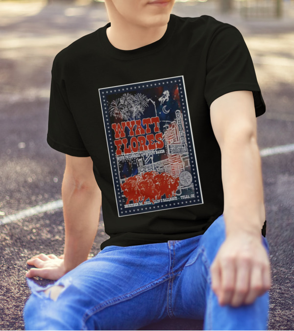 Wyatt Flores With TJ Carroll And Dylan Baker December 30 2024 Cain’s Ballroom Tulsa OK T-Shirt
