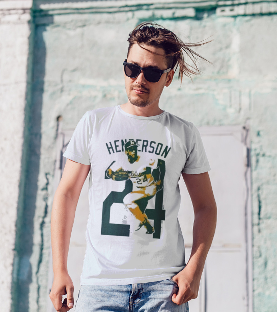 Athletics Forever Rickey Henderson 24 Thank You For Memories T-Shirt