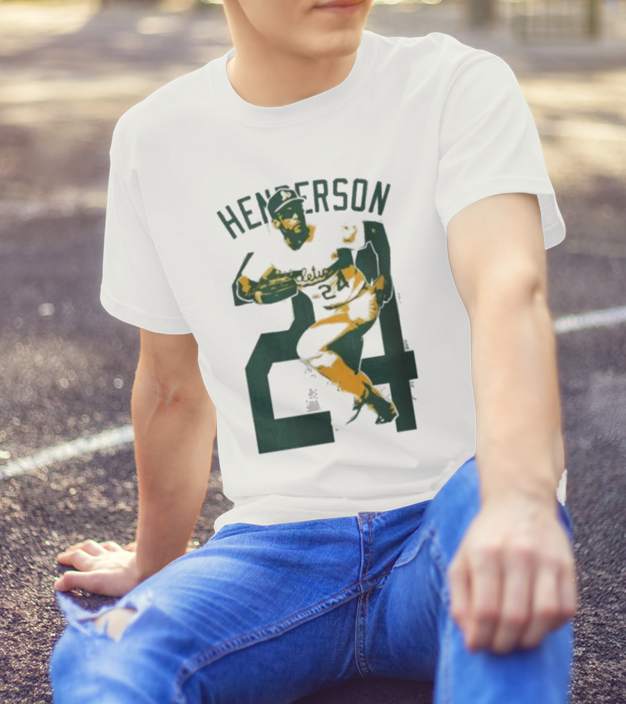 Athletics Forever Rickey Henderson 24 Thank You For Memories T-Shirt