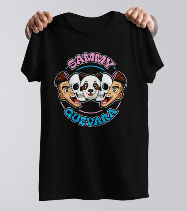 SAMMY GUEVARA PANDA POWER WRESTLER CARTOON FACES T-Shirt