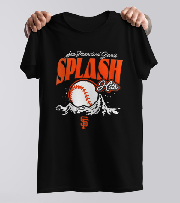 San Francisco Giants Splash Hits Baseball Waves And Number 9 T-Shirt