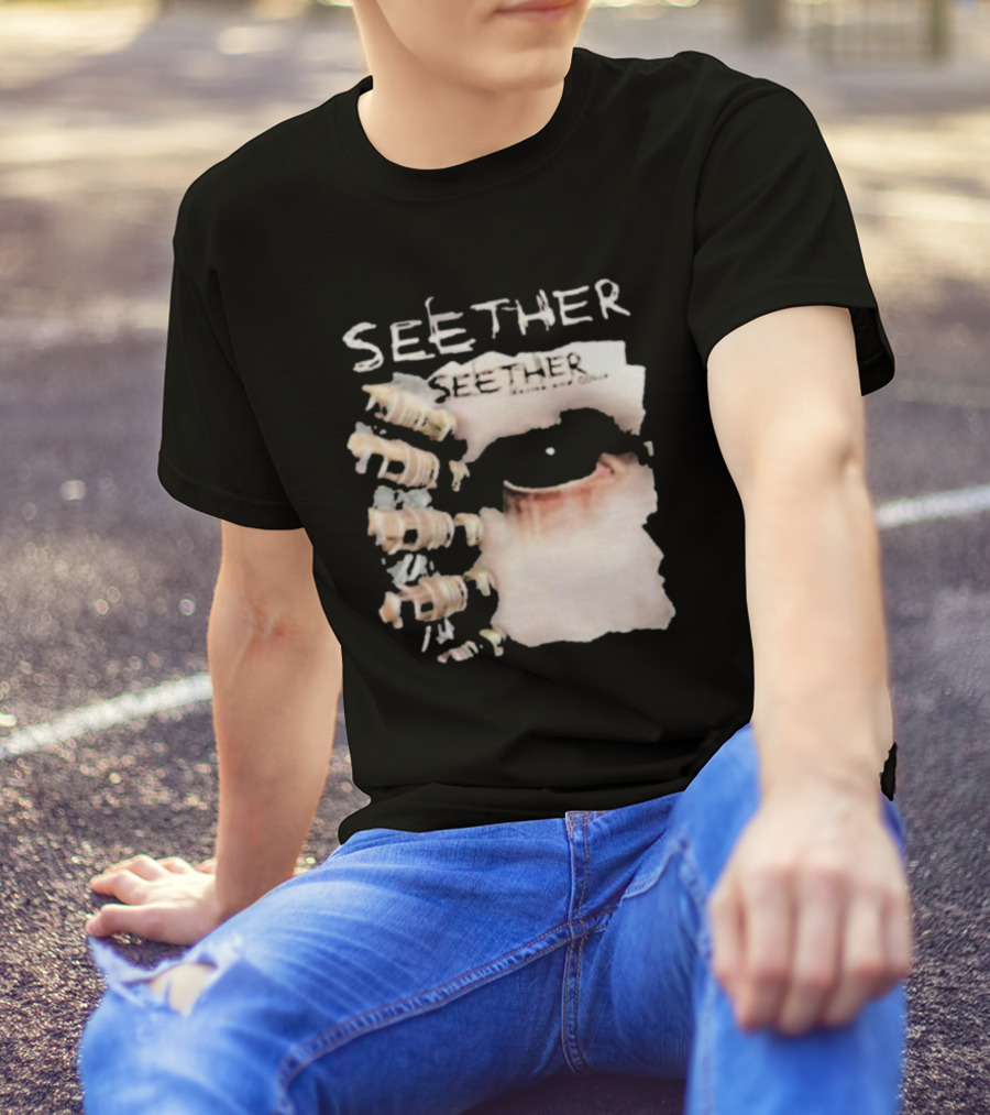 Seether Karma And Effect Eye Skeleton Couple Image T-Shirt