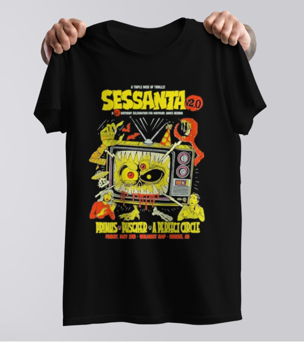 Sessanta 2.0 Event Primus Puscifer A Perfect Circle May 2 2025 Rogers AR Walmart AMP TV T-Shirt