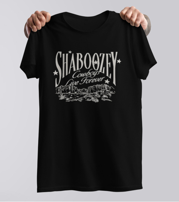 Shaboozey Cowboys Live Forever Western Mountains Scene T-Shirt