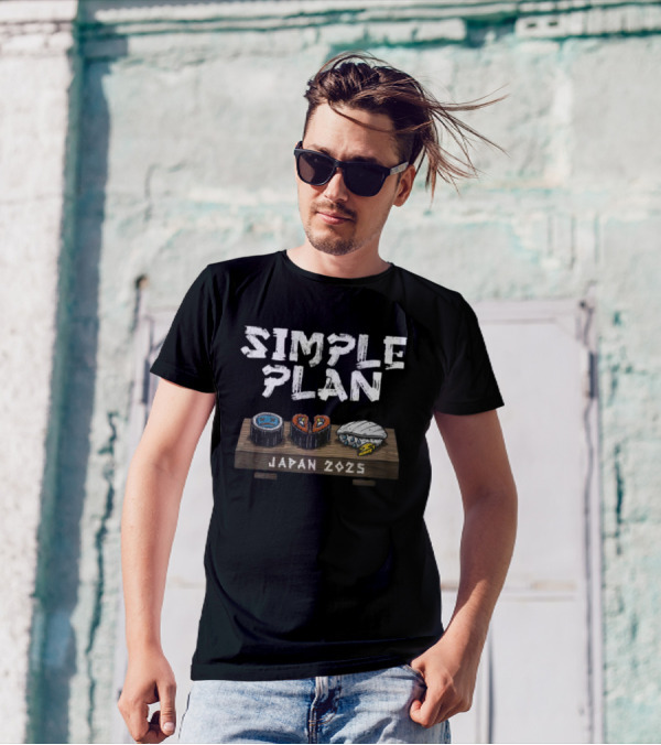 Simple Plan Japan 2025 Sushi Icons T-Shirt