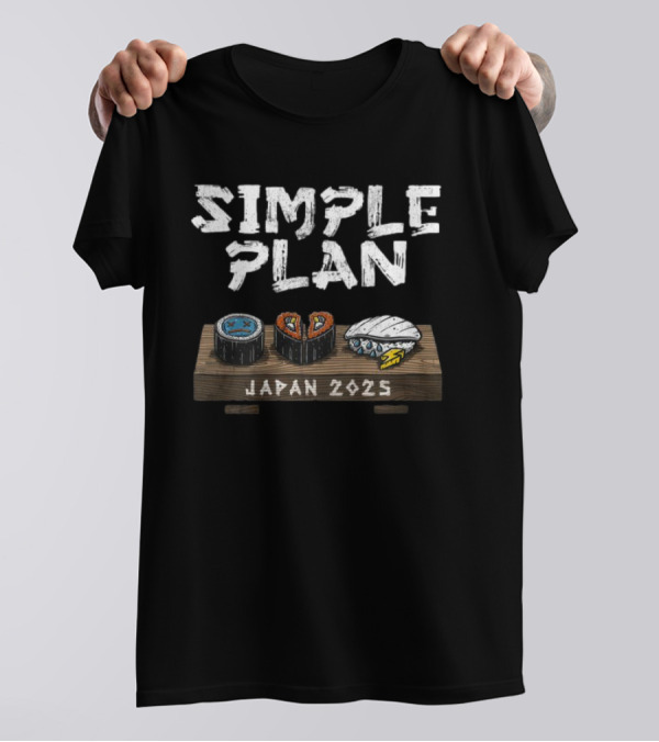 Simple Plan Japan 2025 Sushi Icons T-Shirt