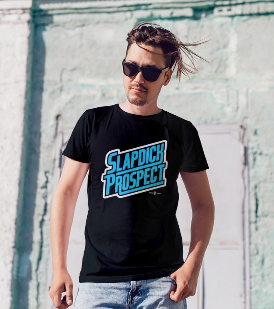 Slapdick Prospect Blue Bold Text T-Shirt