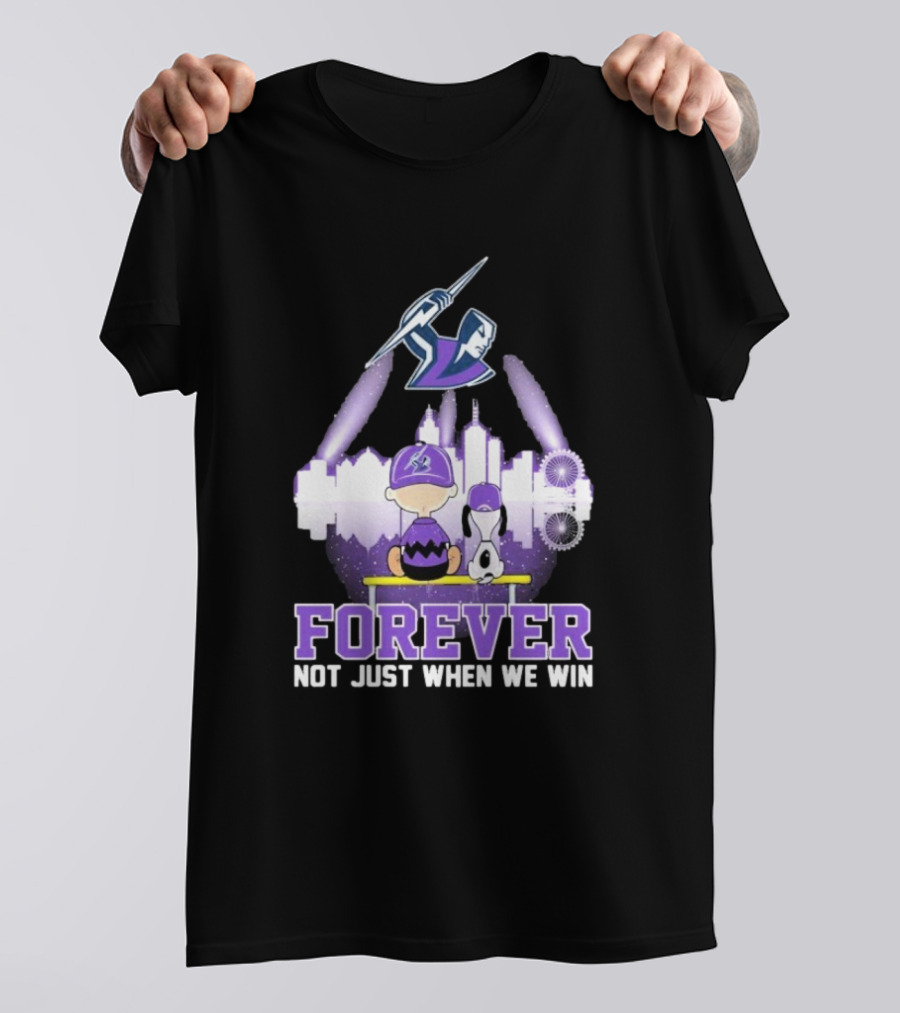 Snoopy Charlie Brown Melbourne Storm Forever Not Just When We Win Peanuts Skyline T-Shirt