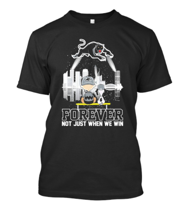 Snoopy Charlie Brown Peanuts Penrith Panthers Forever Skyline Not Just When We Win T-Shirt