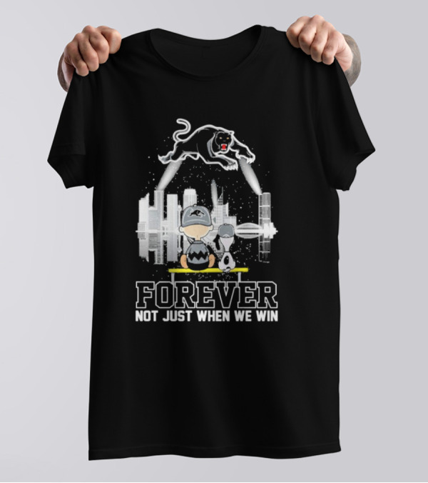 Snoopy Charlie Brown Peanuts Penrith Panthers Forever Skyline Not Just When We Win T-Shirt