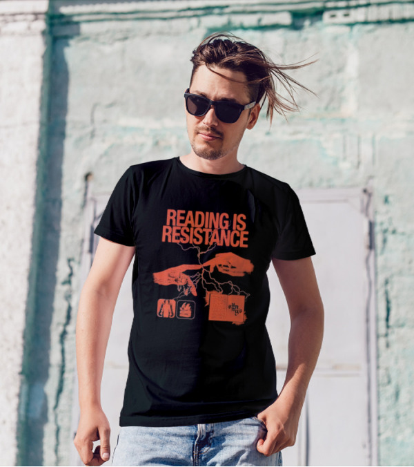 Sunnys Book Truck Reading Is Resistance With Hands And Open Books T-Shirt