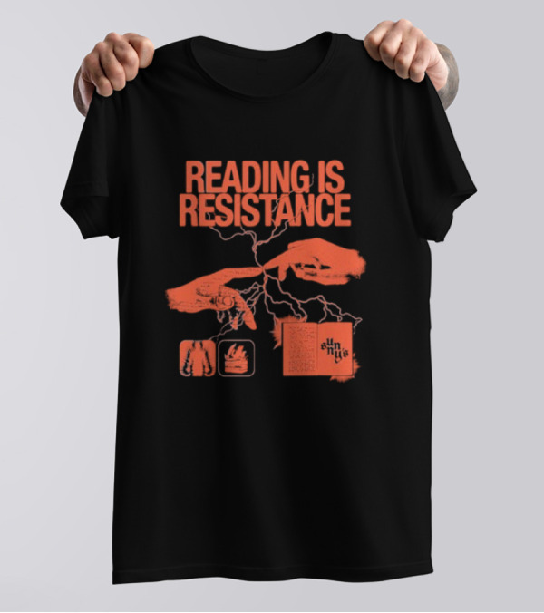 Sunnys Book Truck Reading Is Resistance With Hands And Open Books T-Shirt