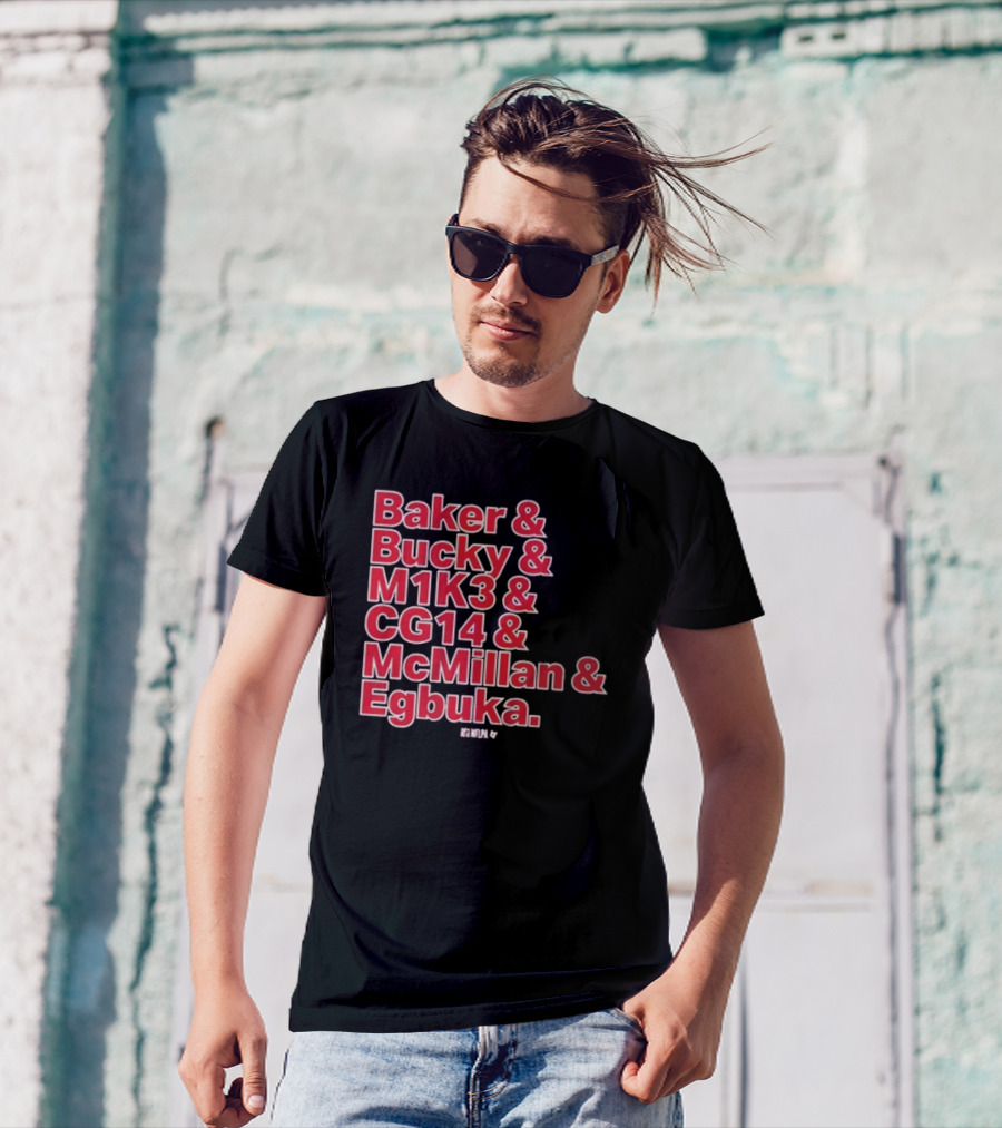Baker & Bucky & M1K3 & CG14 & McMillan & Egbuka Names Tampa Bay Buccaneers T-Shirt