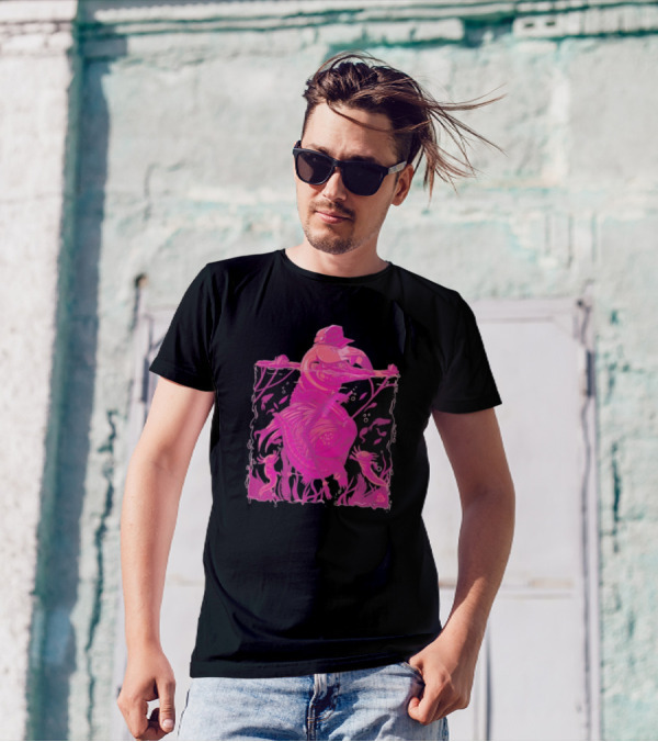 Ten Hundred Clever Girl Pink Dinosaur With Hat Underwater Artwork T-Shirt