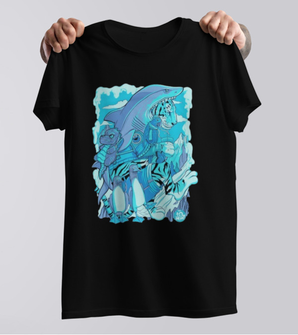 Ten Hundred Siberian Stroll Tiger Shark Creatures Penguins 10 Hun T-Shirt