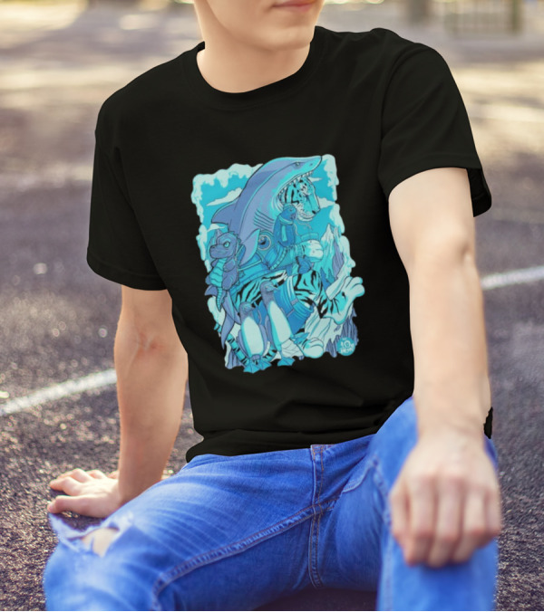 Ten Hundred Siberian Stroll Tiger Shark Creatures Penguins 10 Hun T-Shirt