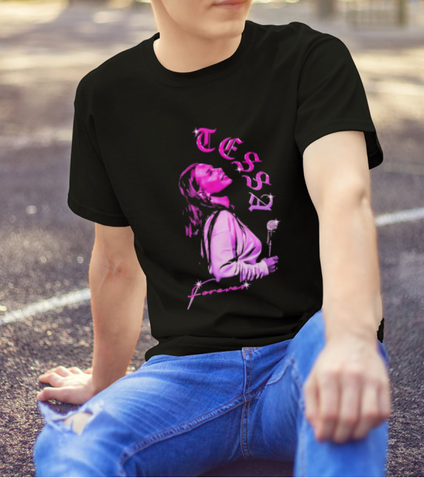 Tessa Forever Økologisk Pink Silhouette With Rose And Stars T-Shirt