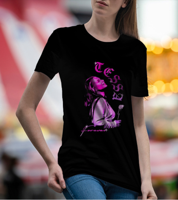 Tessa Forever Økologisk Pink Silhouette With Rose And Stars T-Shirt