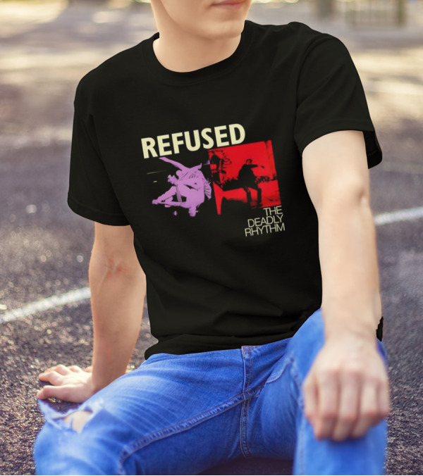 Refused The Deadly Rhythm Skater Red And Purple Imagery T-Shirt