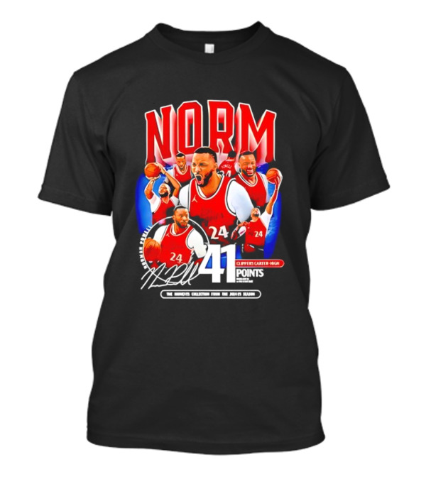 Clippers Norman Powell 24 Clippers Career High Signature 41 Points T-Shirt