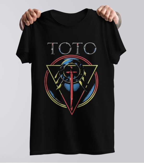 Toto 40 Trips Around The Sun Tour Sword Geometric Earth Symbol T-Shirt