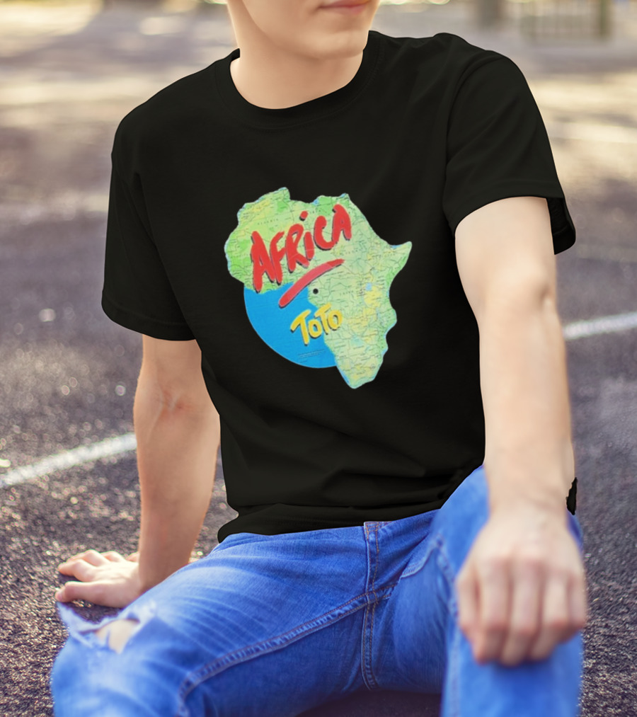 Toto Africa Map Shape With Record Design T-Shirt