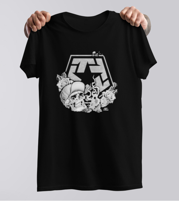 Tribal Gear Chuey Smoke Skull With Smoke And Roses T-Shirt