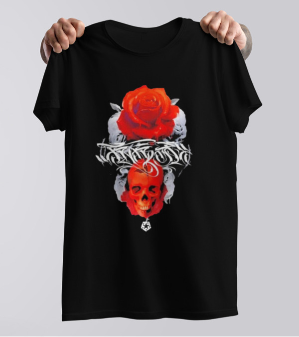 Tribal Gear Huit Rose Skull And Rose Graphic T-Shirt