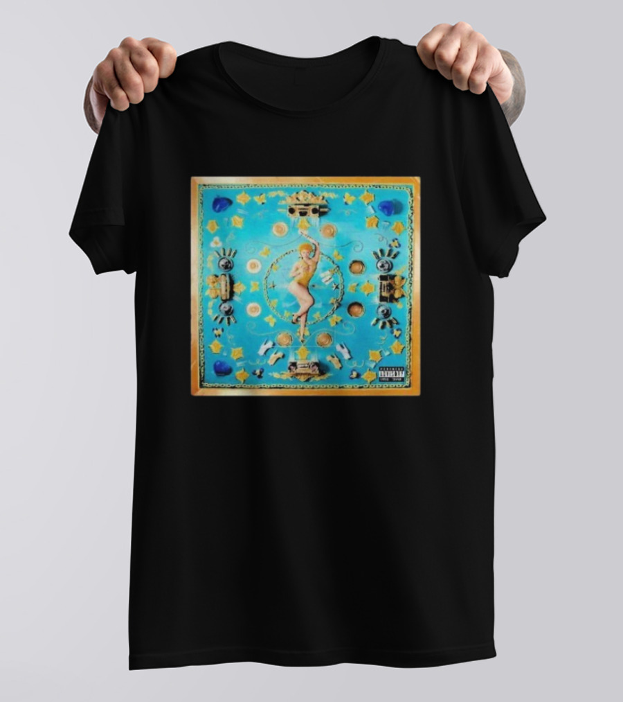 Ice Spice Y2K I'm Just A Girl Vintage Style Pop Art Blue Gold Elements T-Shirt