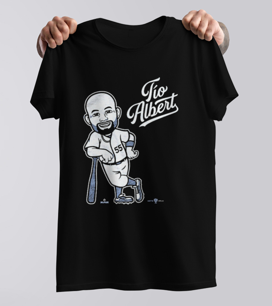 Tío Albert Baseball Player Cartoon With Bat And Number 55 T-Shirt