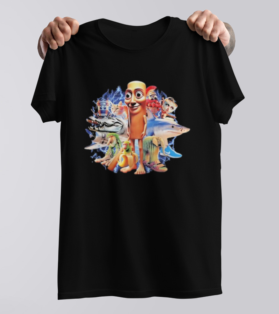 Tung Tung Tung Sahur Crocodilo Bombardino Tralalelo Tralala Br Br Patapim Brain Rot Crocodilo Bombardino Character Collage T-Shirt