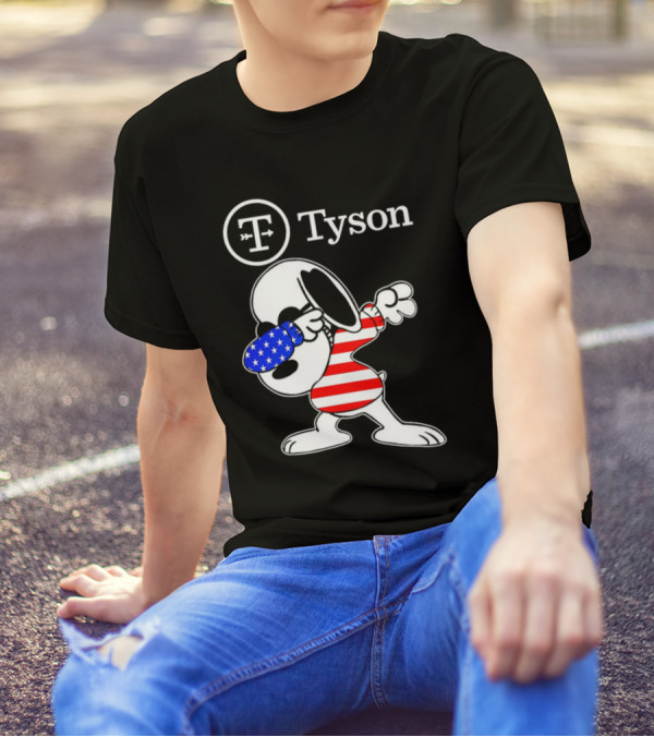 Tyson Foods Snoopy Dabbing American Flag Character T-Shirt