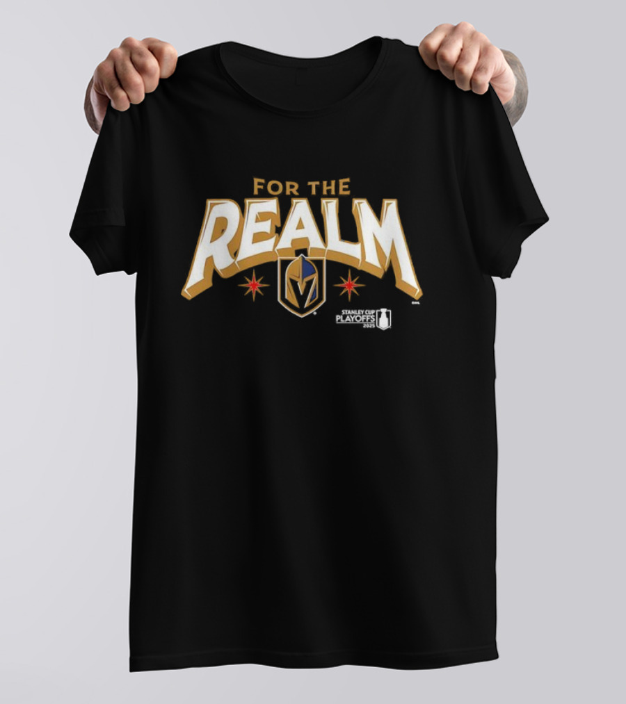 Vegas Golden Knights For The Realm 2025 Stanley Cup Playoffs Realm Mask Icon T-Shirt