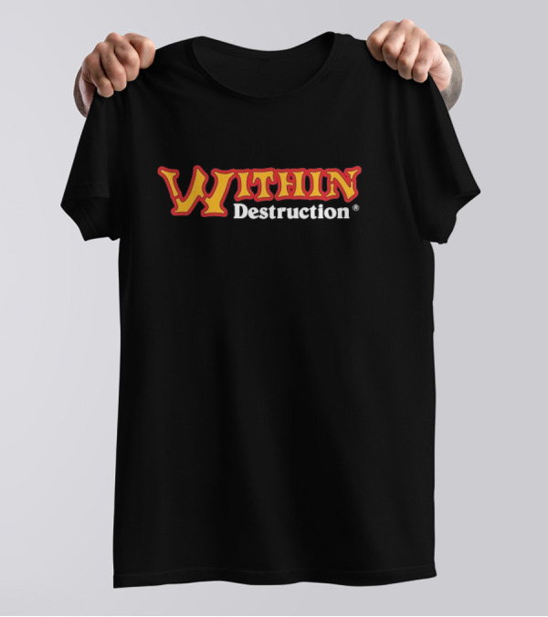 Within Destruction Vintage Style Text Design T-Shirt