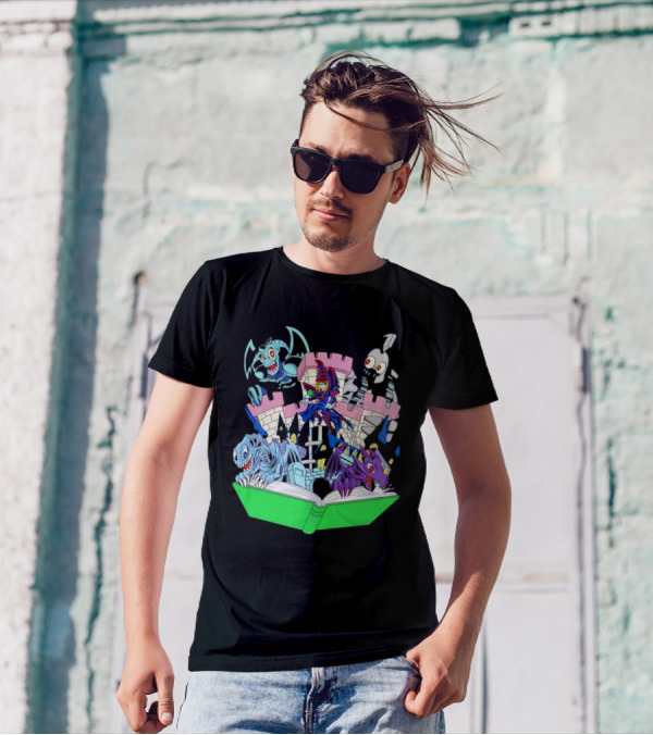 World Of Toons Castle And Creatures From Book T-Shirt