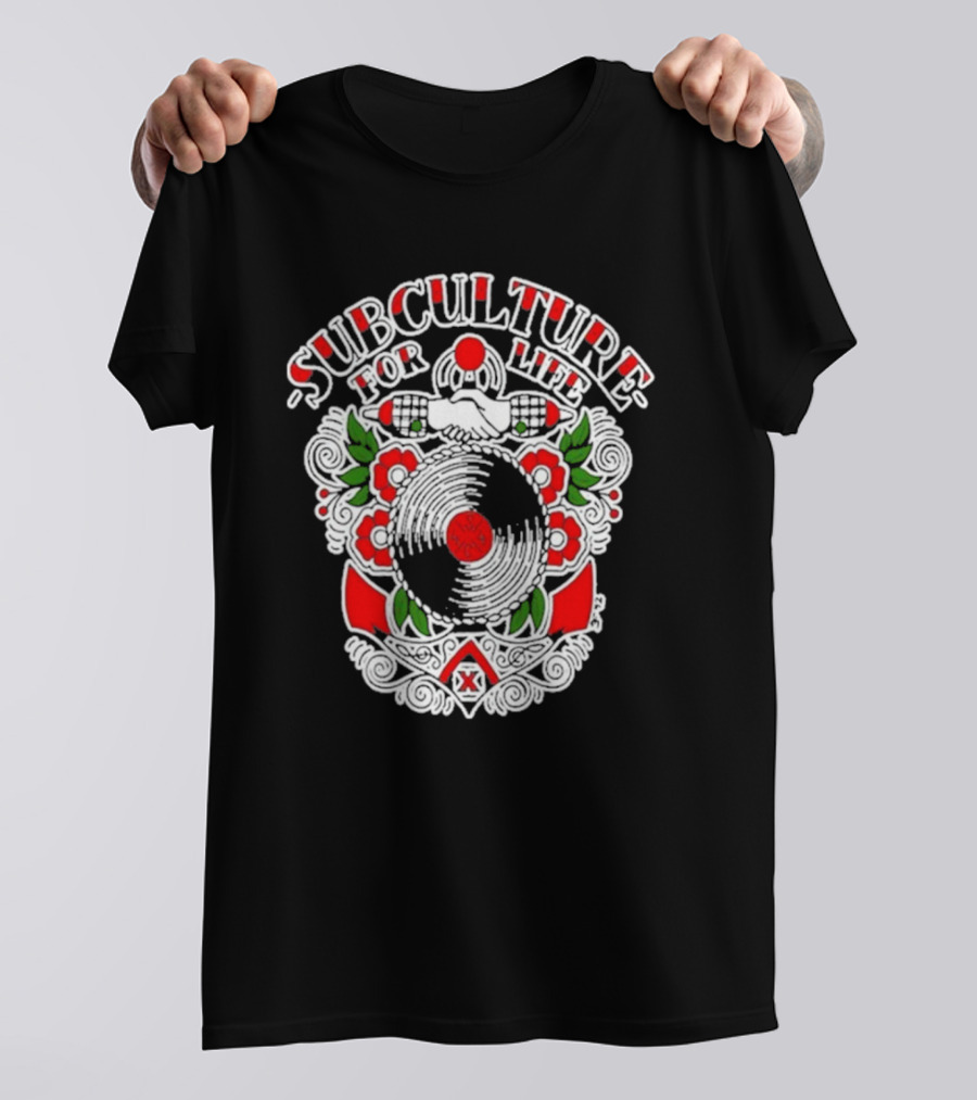 Subculture For Life Anchor Tour Floral Nautical Theme T-Shirt